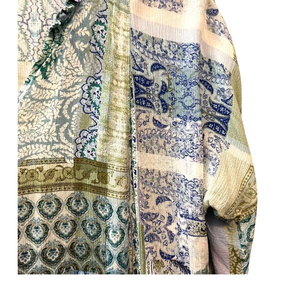 J Jill Boho Flowy Feminine Cottage Artsy Tunic Peasant Festival Blouse M Petite - Picture 4 of 9